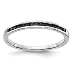 14k White Gold Black Diamond Channel Band