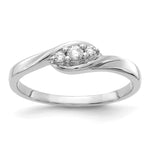 14k White Gold 3-stone Diamond Ring