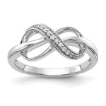 14K White Gold Diamond Infinity Ring – Pave Set Elegance