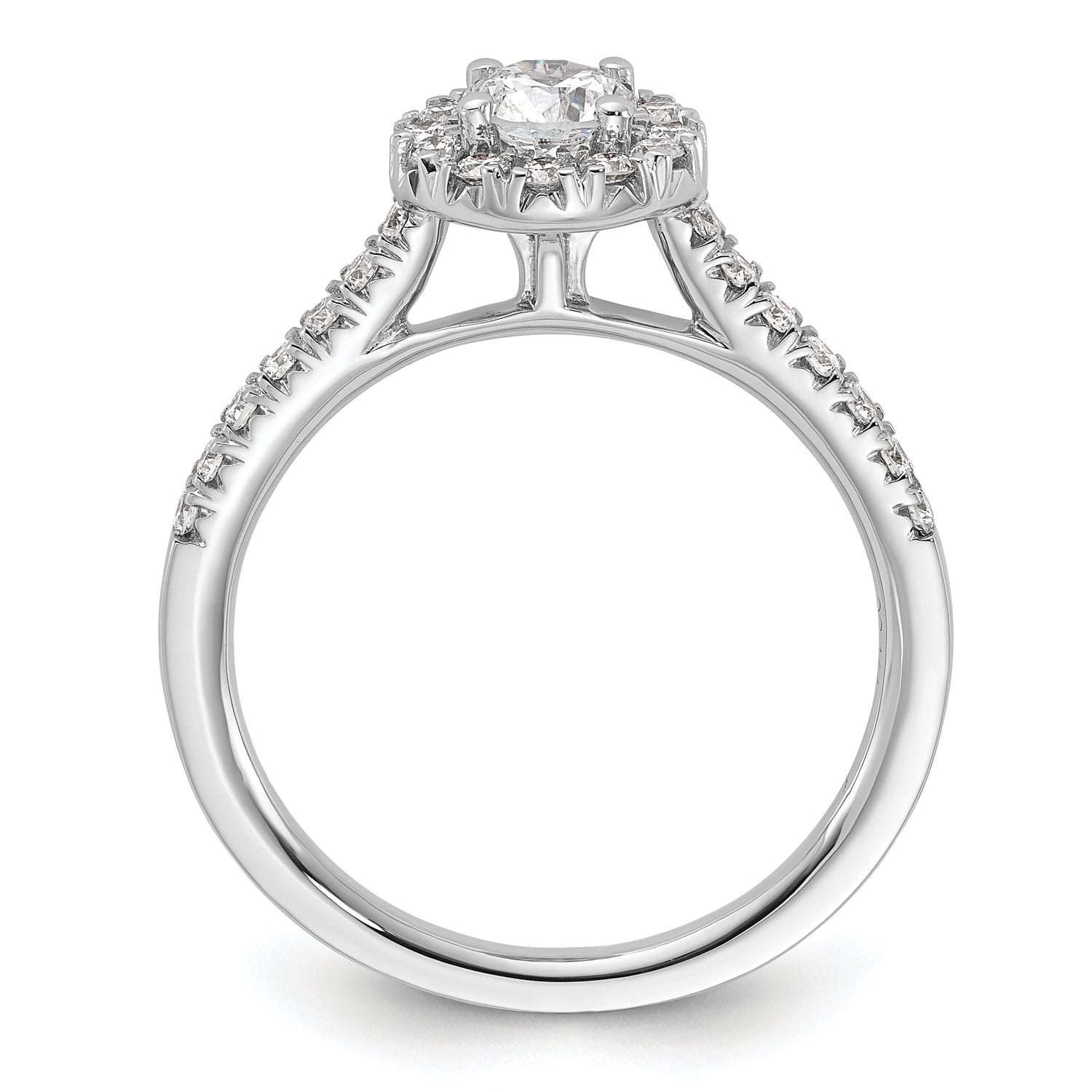 14K White Gold Eternal Promise Lab Grown VS/SI FGH Dia Halo Complete Ring