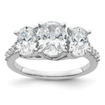 14K WG VS/SI FGH Lab Grown Diamond Complete 3-stone Ring