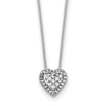 14k White Gold Diamond-cut Heart Slide Necklace