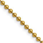 Stainless Steel Polished Yellow IP-plated 3mm 18in Ball Chain