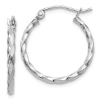 14k WG Twist Polished Hoop Earring