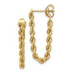 14K Yellow Gold Hollow Rope Earrings – Bold Texture, Lightweight Feel