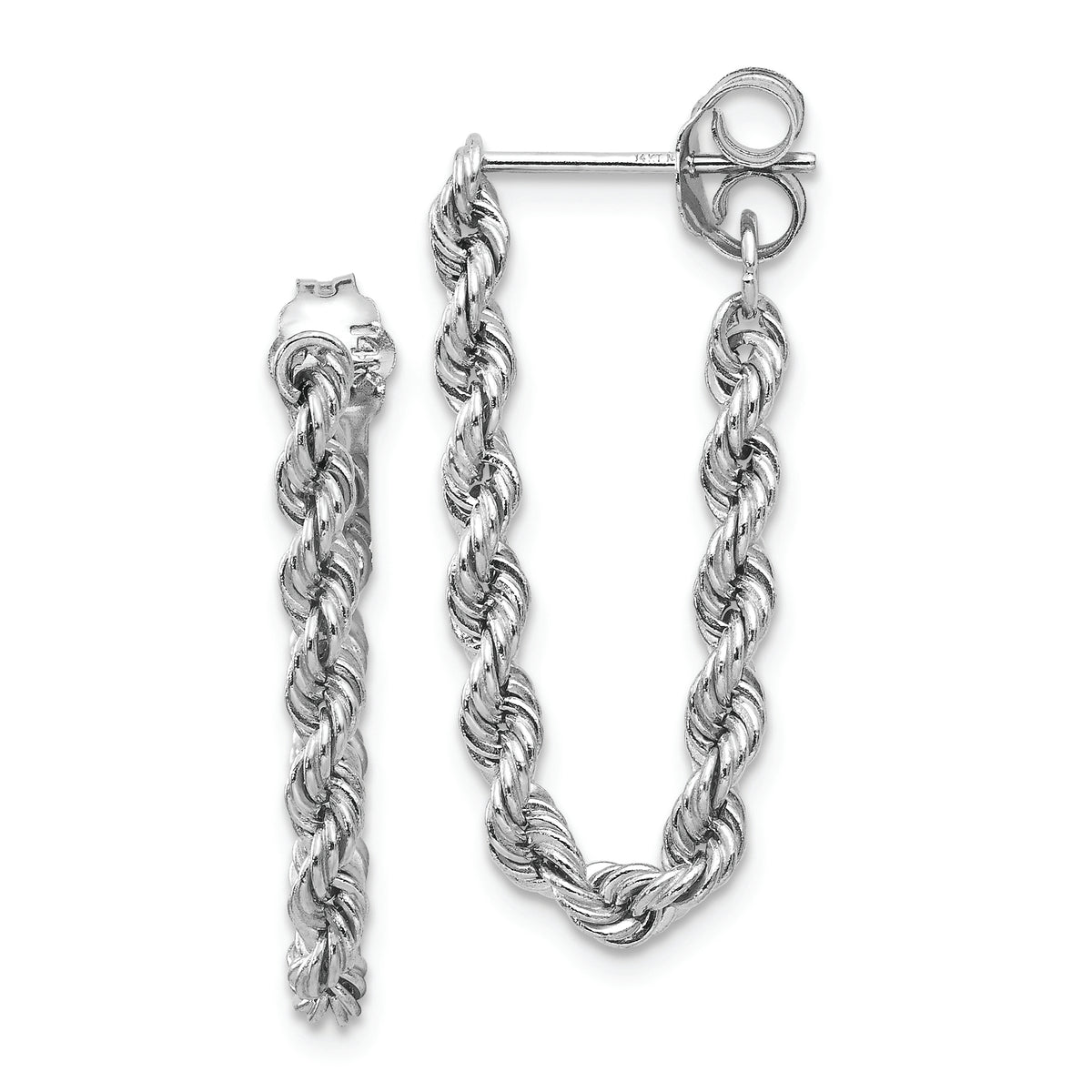 14K White Gold Rope Dangle Post Earrings – Fine Jewelry Chicago USA