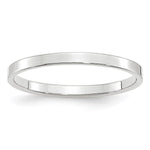 14K White Gold 2mm Lightweight Flat Wedding Band
