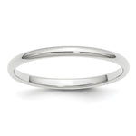 14K White Gold 2mm Half-Round Wedding Band – Engravable & Elegant