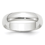 14K White Gold 5mm Lightweight Half-Round Wedding Band