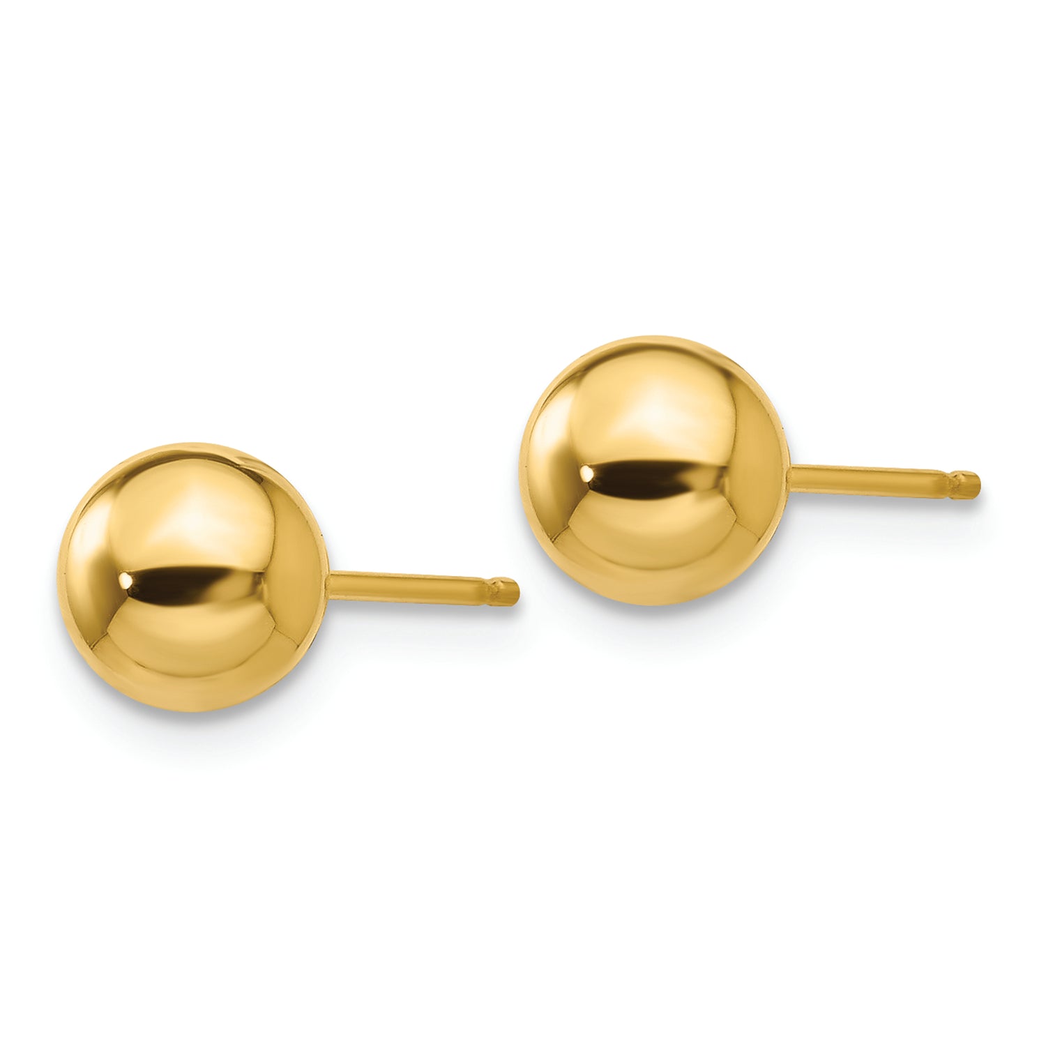 14K Yellow Gold 6mm Ball Post Earrings – Bold, Polished Classics