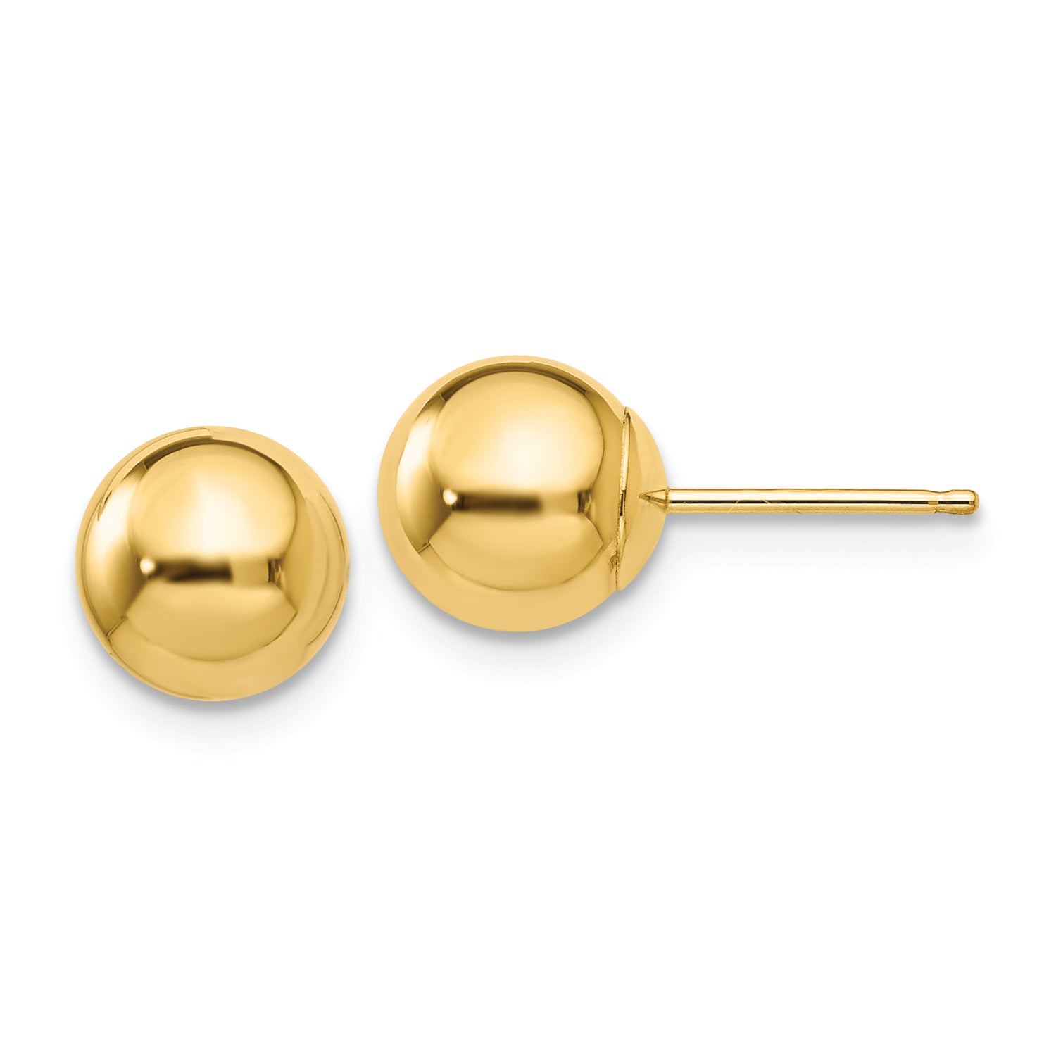 14K Yellow Gold 7mm Ball Post Earrings – Bold, Timeless Studs