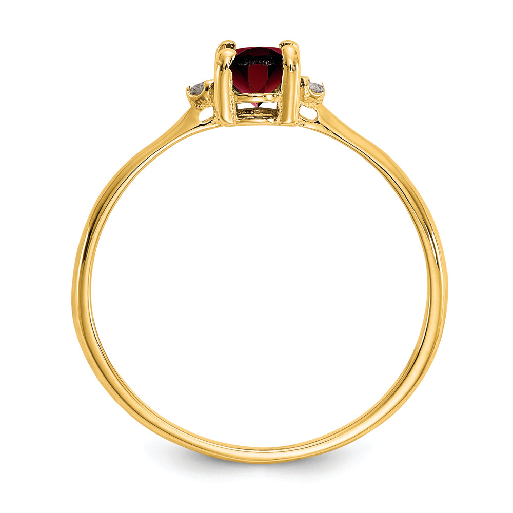14k Diamond & Garnet Birthstone Ring
