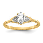 14k White Topaz and Diamond Ring