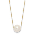 14K 10-11mm Semi-Round White FWC Pearl Rope Necklace