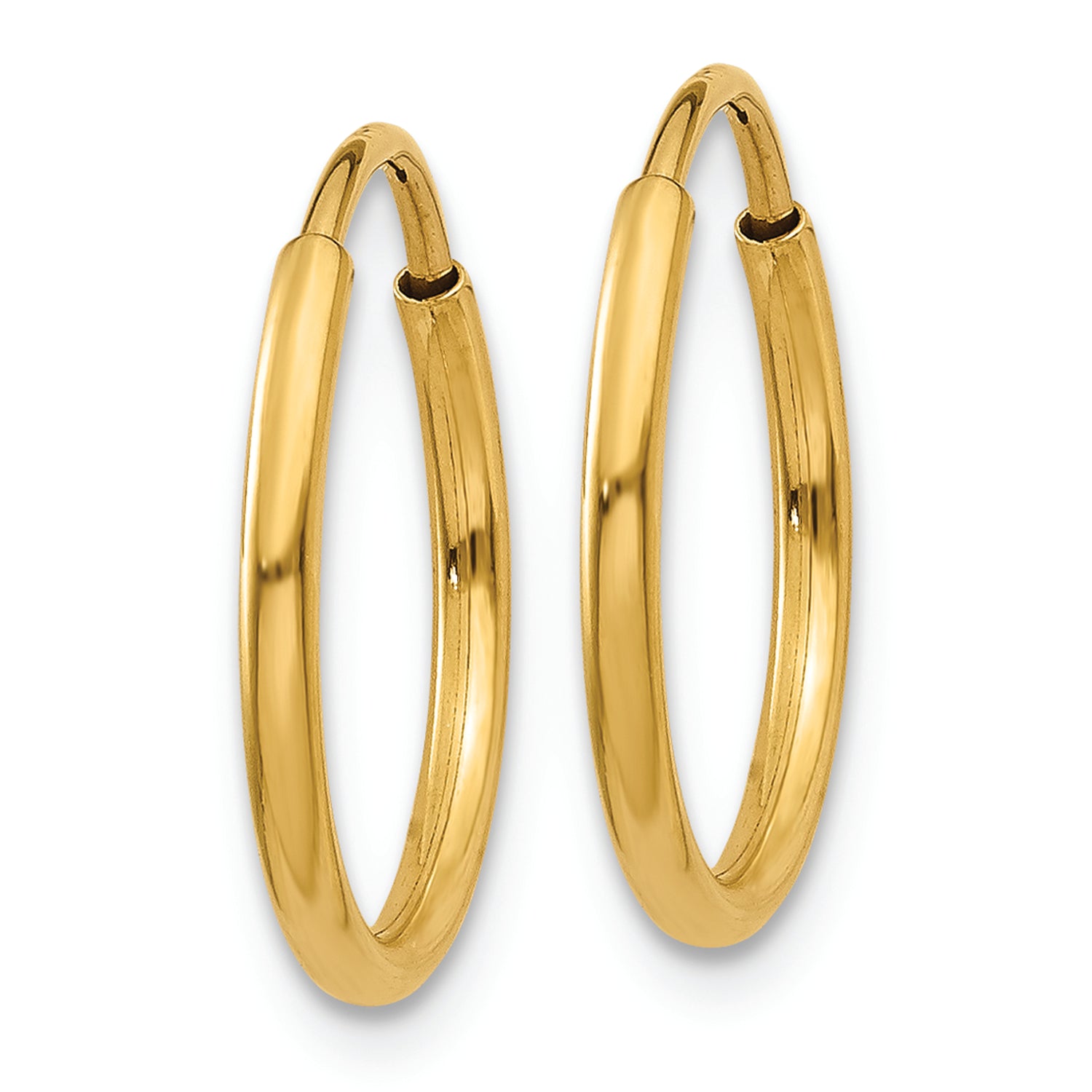 14K Yellow Gold 1.25mm Endless Hoop Earring – Ultra Slim & Classic