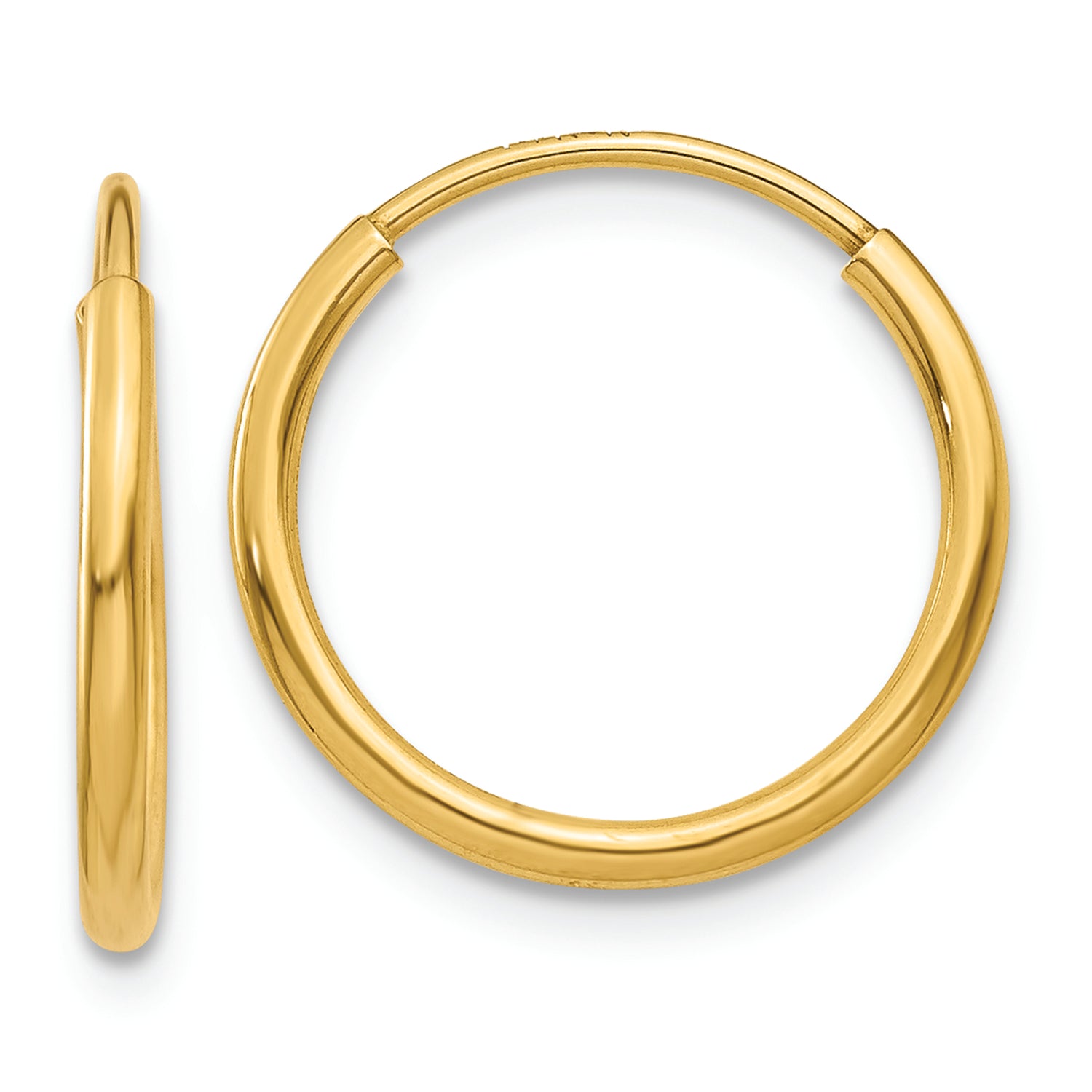 14K Yellow Gold 1.25mm Endless Hoop Earring – Ultra Slim & Classic