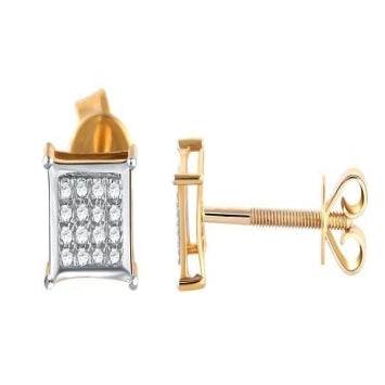10 Karat White Gold 0.15 Carat Diamond Square Earrings