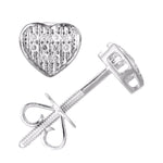 10 Karat White Gold 0.05 Carat Heart Shape Earring - Picasso Gold & Diamond Jewelry