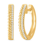 10 Karat All Yellow Gold 0.10 Carat Diamond Classic Hoops Earrings - Picasso Gold & Diamond Jewelry