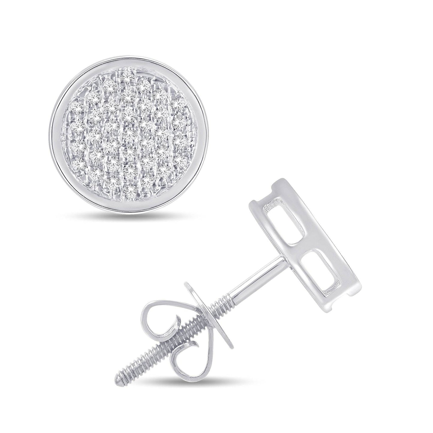 10 Karat White Gold 0.14 Carat Diamond Round Earrings - Picasso Gold & Diamond Jewelry