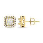 10 Karat Yellow Gold 0.30 Carat Diamond Square Earrings - Picasso Gold & Diamond Jewelry
