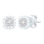 10 Karat White Gold 0.26 Carat Diamond Cushion Earrings - Picasso Gold & Diamond Jewelry