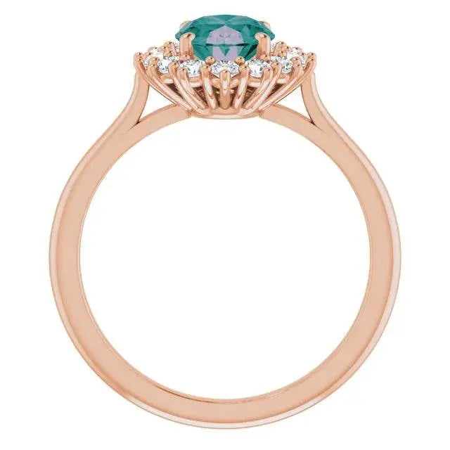 14K Gold Lab-Grown Alexandrite & 3/8 CTW Natural Diamond Ring - Picasso Gold & Diamond Jewelry