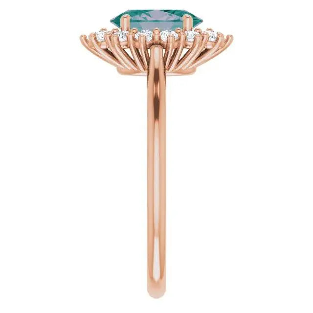 14K Gold Lab-Grown Alexandrite & 3/8 CTW Natural Diamond Ring - Picasso Gold & Diamond Jewelry