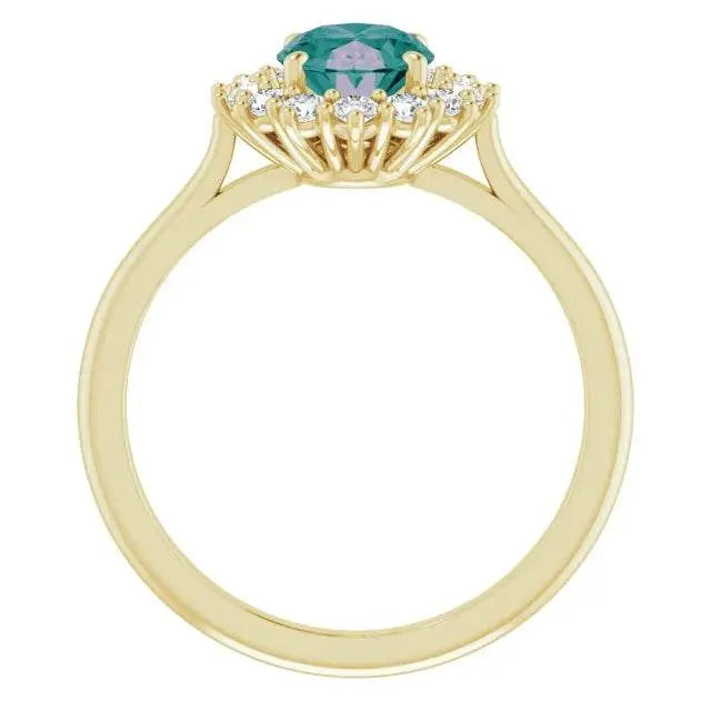 14K Gold Lab-Grown Alexandrite & 3/8 CTW Natural Diamond Ring - Picasso Gold & Diamond Jewelry