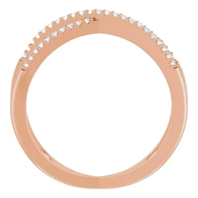 14K Rose 1/6 CTW Natural Diamond Criss-Cross Ring - Picasso Gold & Diamond Jewelry