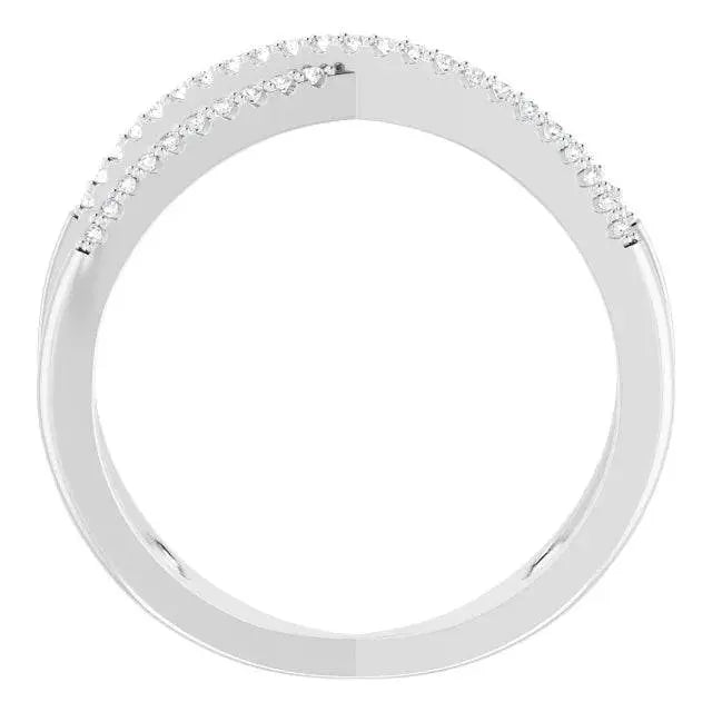 14K White 1/6 CTW Natural Diamond Criss-Cross Ring - Picasso Gold & Diamond Jewelry