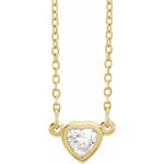 14K Yellow Gold 1/4 CT Natural Diamond Heart 16-18" Necklace - Picasso Gold & Diamond Jewelry