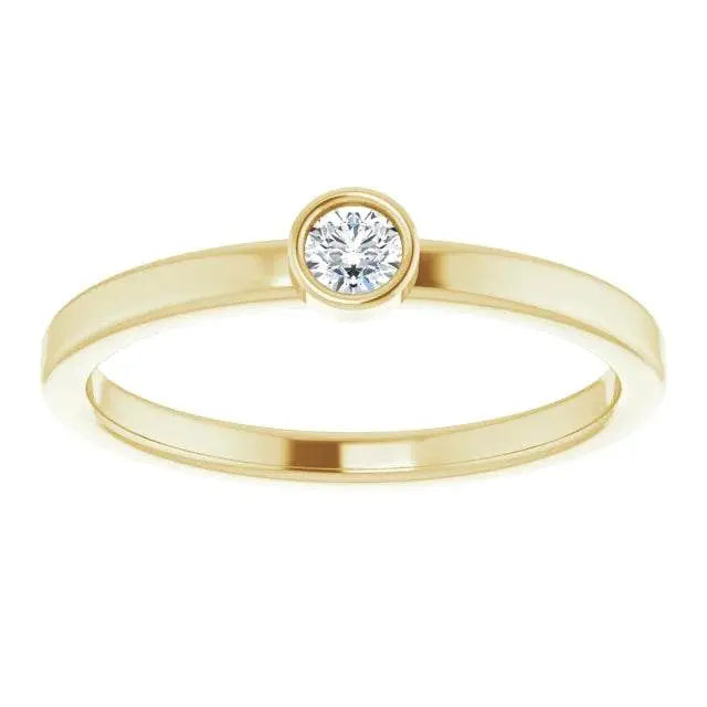 14K Yellow 1/10 CT Natural Diamond Ring - Picasso Gold & Diamond Jewelry