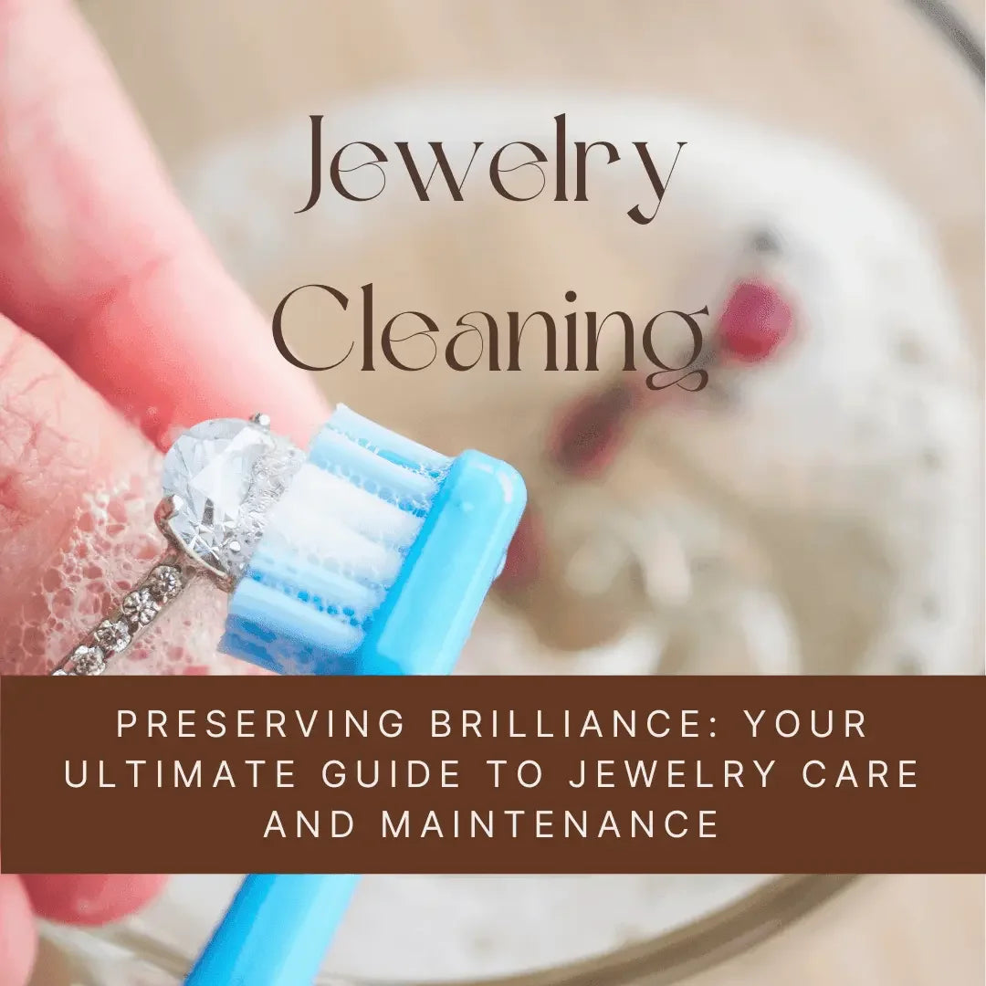 Hand cleaning diamond ring with toothbrush in soapy water, jewelry care and maintenance tips.