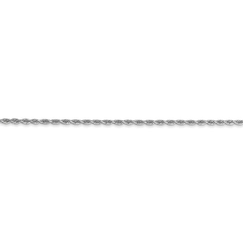 14K White Gold 18" Diamond-Cut Rope Chain – 1.5mm, Handmade