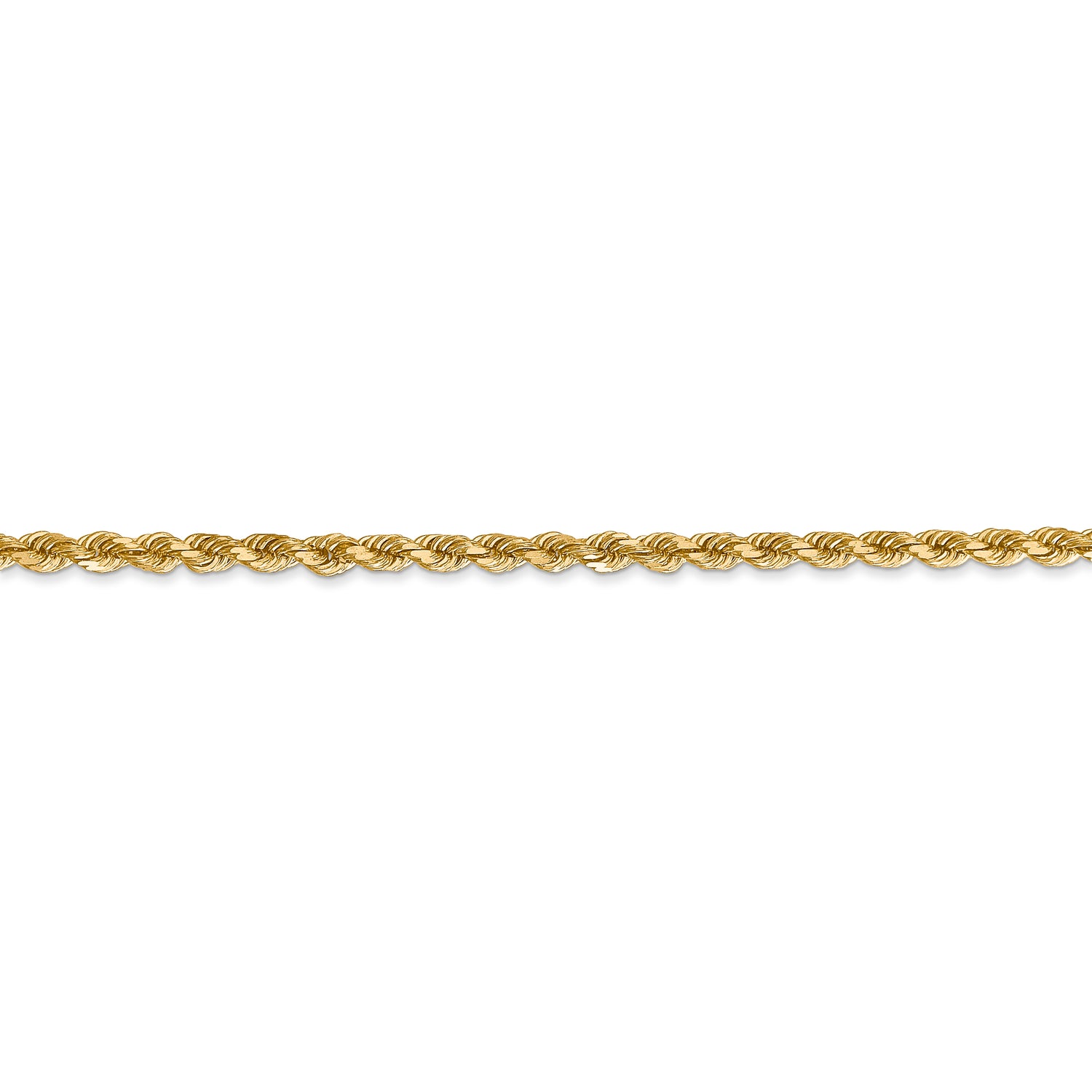 14k 2.75mm Diamond-cut Rope with Lobster Clasp Chain