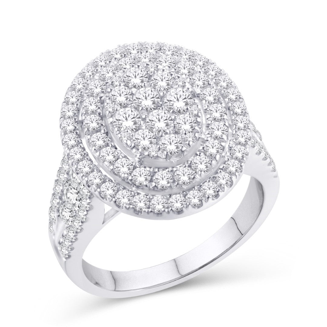 14 Karat White Gold 1.91 Carat Diamonds Oval Ladies Ring-0226958-WG - Picasso Gold & Diamond Jewelry
