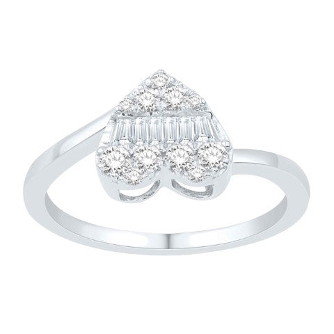 14 Karat Rose Gold 0.38 Carat Diamonds Heart Ladies Ring-0232363-RG - Picasso Gold & Diamond Jewelry