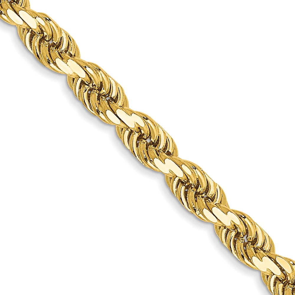 14K Yellow Gold 24" Diamond-Cut Rope Chain – 3.5mm, Handmade