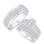 10 Karat White Gold 1.75 Carat Diamonds Oval Trio Set-0425826-WG - Picasso Gold & Diamond Jewelry