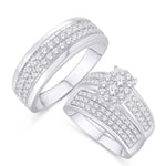 14 Karat White Gold 2.00 Carat Diamonds Oval Trio Set-0425929-WG - Picasso Gold & Diamond Jewelry