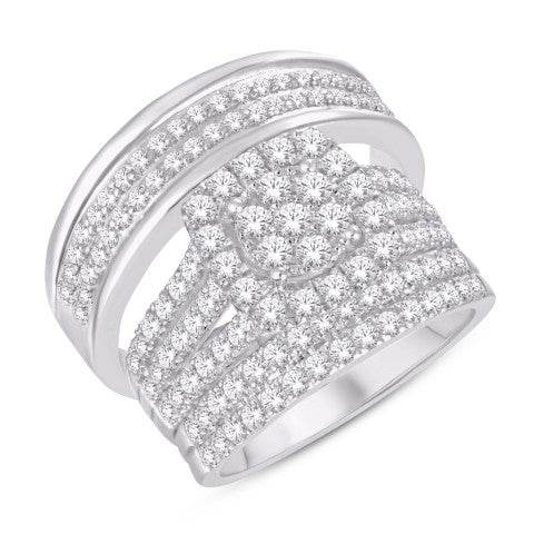 14K White Gold 2.50 Carat Trio Set - Stunning Fc Stones - Picasso Gold & Diamond Jewelry