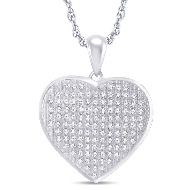 10 Karat White Gold 0.33 Carat Diamonds Heart Pendant-0825213-WG - Picasso Gold & Diamond Jewelry