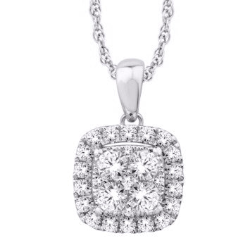 14 Karat White Gold 0.75 Carat Diamonds Cushion Pendant-0825264-WG - Picasso Gold & Diamond Jewelry