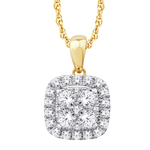 14 Karat Yellow Gold 0.75 Carat Diamonds Cushion Pendant-0825264-YG - Picasso Gold & Diamond Jewelry