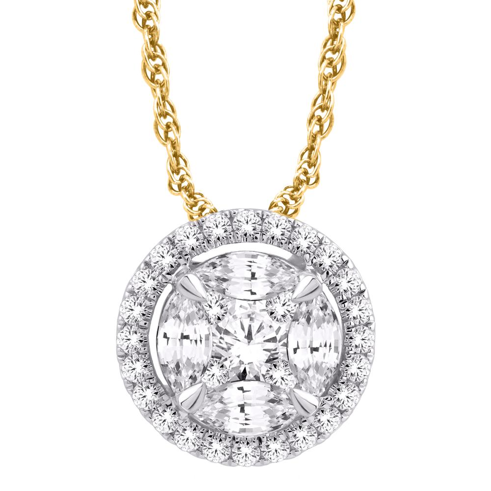 14 Karat Yellow Gold 1.00 Carat Diamonds Round Pendant-0825290-YG - Picasso Gold & Diamond Jewelry