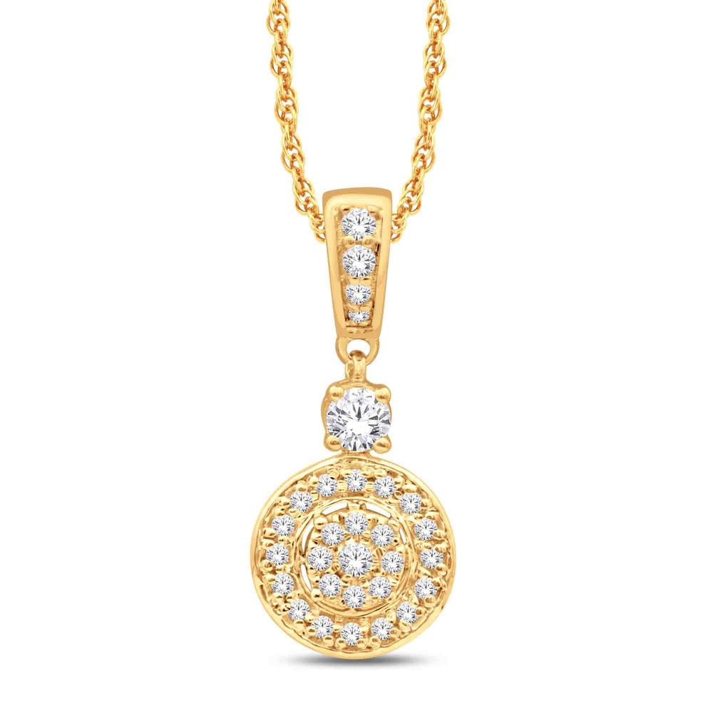 14 Karat Yellow Gold 0.30 Carat Diamonds Round Pendant-0825370-YG - Picasso Gold & Diamond Jewelry