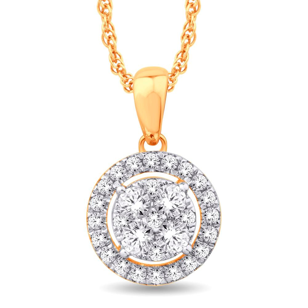 10 Karat Yellow Gold 0.50 Carat Diamonds Round Pendant-0825387-YG - Picasso Gold & Diamond Jewelry