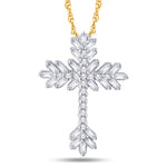 10 Karat Yellow Gold 0.38 Carat Diamonds Latin Cross Pendant-0825388-YG - Picasso Gold & Diamond Jewelry