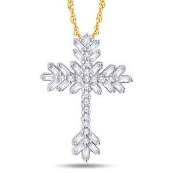 10 Karat Yellow Gold 0.38 Carat Diamonds Latin Cross Pendant-0825388-YG - Picasso Gold & Diamond Jewelry